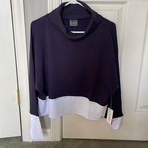 Jofit Dolman Crop Top Navy/White Size M
